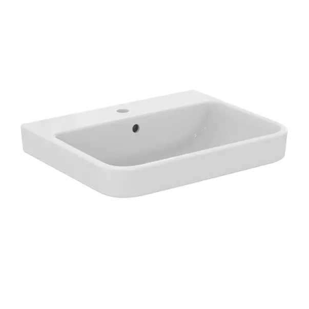 Lavoare pe perete - Lavoar suspendat Ideal Standard i.life B alb lucios SmartGuard 50 cm cu orificiu baterie si preaplin