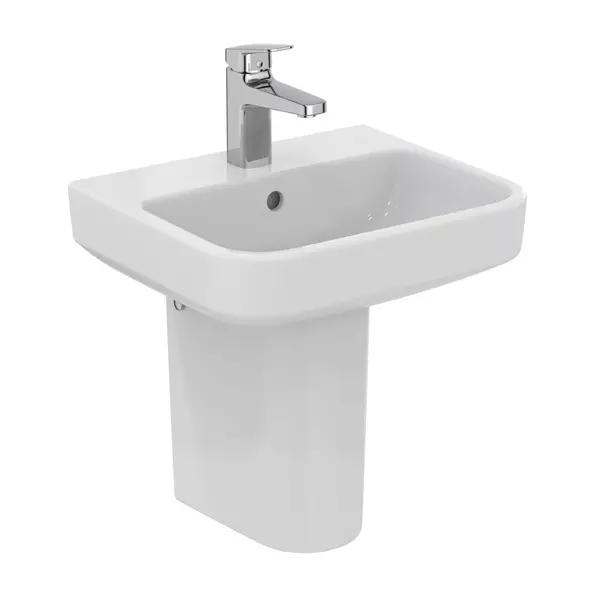 Lavoar suspendat Ideal Standard i.life B alb lucios 45 cm cu orificiu baterie si preaplin [9]