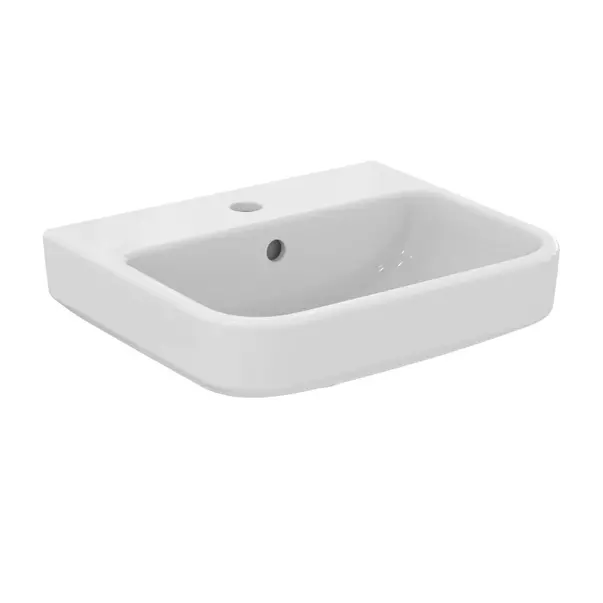 Lavoare pe perete - Lavoar suspendat Ideal Standard i.life B alb lucios SmartGuard 45 cm cu orificiu baterie si preaplin
