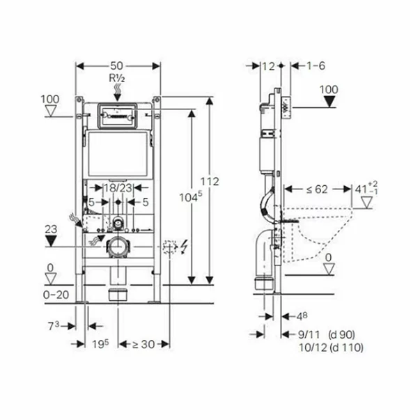 Set vas wc suspendat Ideal Standard I.life B alb cu capac si rezervor cu cadru incastrat si clapeta [3]