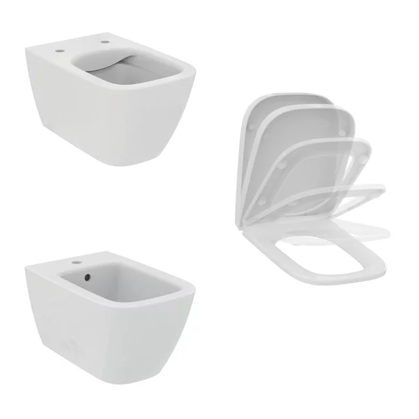 Vase wc suspendate - Set vas wc suspendat rimless Ideal Standard I.life B alb bideu si capac softclose