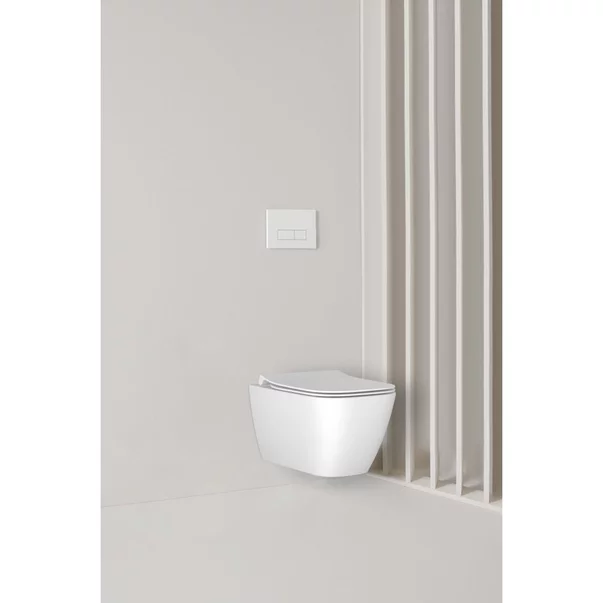 Set vas WC suspendat Ideal Standard I.life B cu capac slim softclose si set rezervor cu cadru incastrat si clapeta crom [3]