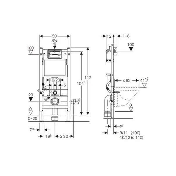 Set vas WC suspendat Ideal Standard I.life B cu capac slim softclose si set rezervor cu cadru incastrat si clapeta crom [4]