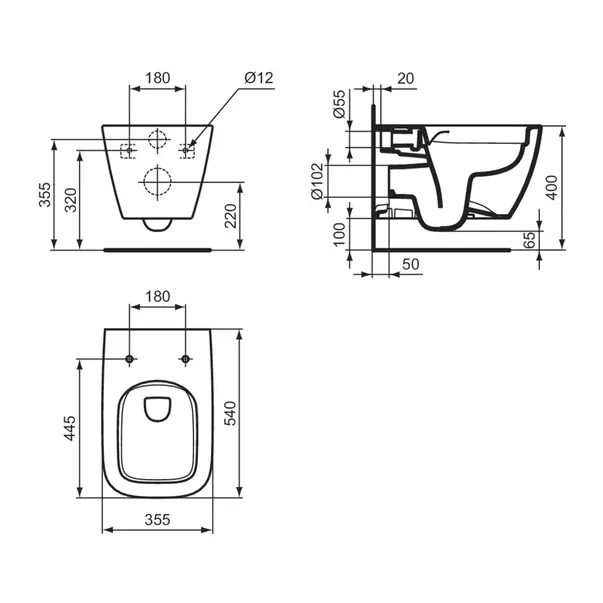 Vas WC suspendat rimless Ideal Standard I.life B alb SmartGuard [12]