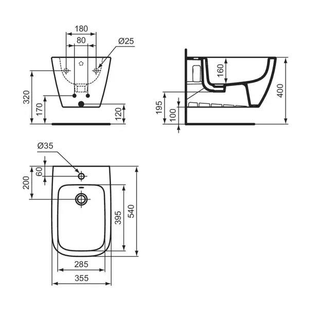 Bideu suspendat Ideal Standard I.life B alb lucios SmartGuard [8]