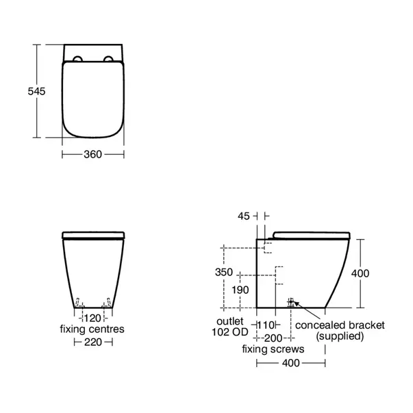 Vas WC pe pardoseala Ideal Standard i.life B alb SmartGuard BTW rimless [10]