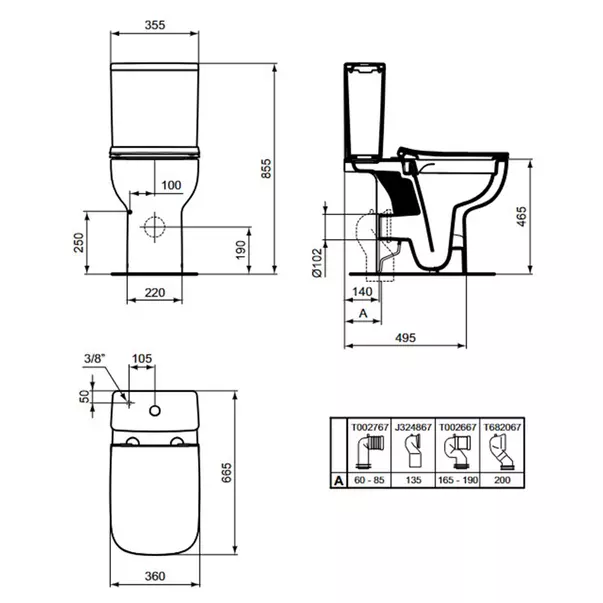 Vas wc stativ Ideal Standard i.Life A rimless pentru persoane cu mobilitate redusa [7]