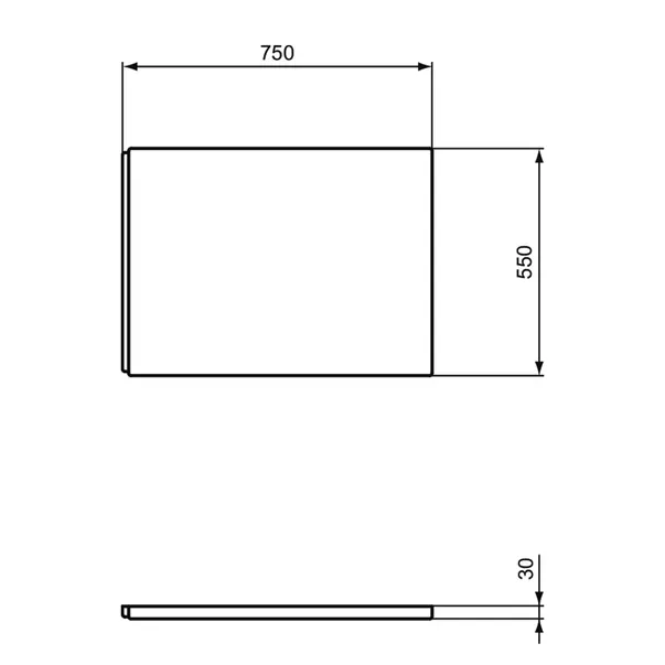 Panou lateral Ideal Standard i.life 75 cm alb lucios [4]