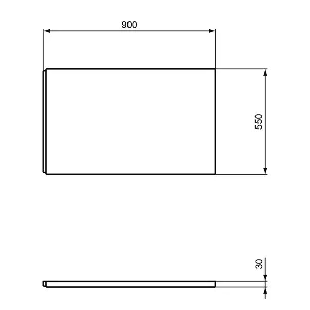 Panou lateral Ideal Standard i.life curbat 90 cm alb lucios [4]