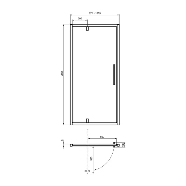Usa de nisa pivotanta Ideal Standard i.life 100 cm sticla 8 mm argintiu [4]