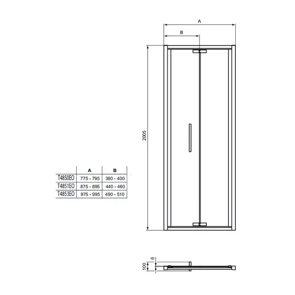 Usa de nisa pliabila Ideal Standard i.life 80 cm sticla 8 mm argintiu [4]