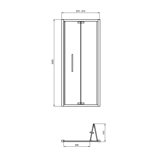 Usa de nisa pliabila Ideal Standard i.life 90 cm sticla 8 mm argintiu [4]