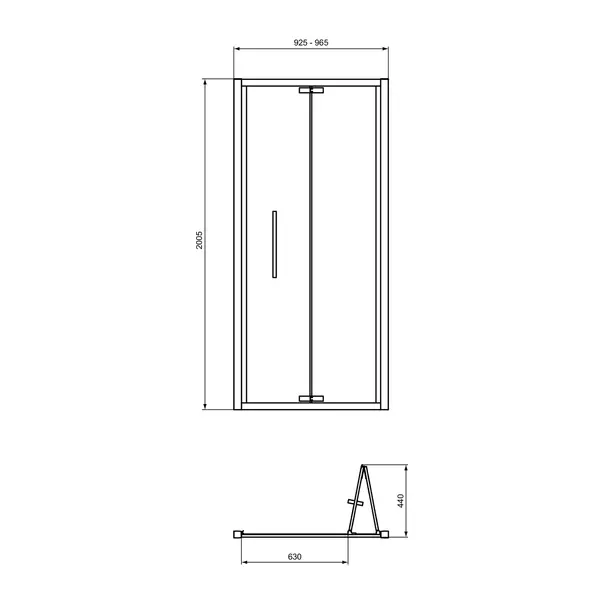 Usa de nisa pliabila Ideal Standard i.life 95 cm sticla 8 mm argintiu [4]
