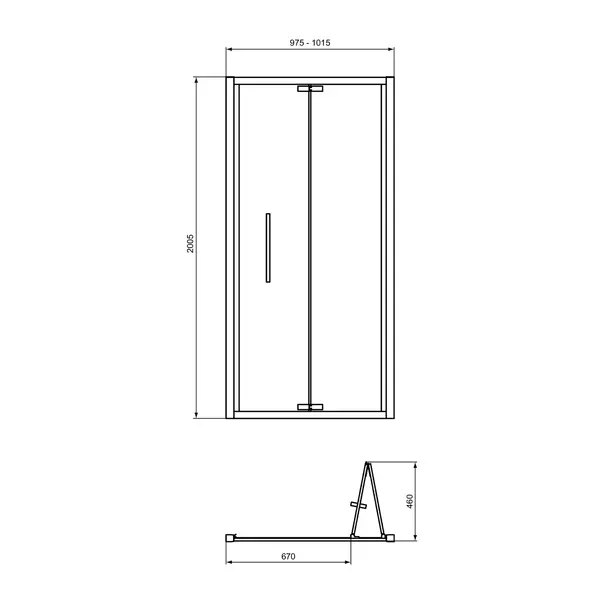 Usa de nisa pliabila Ideal Standard i.life 100 cm sticla 8 mm argintiu [4]