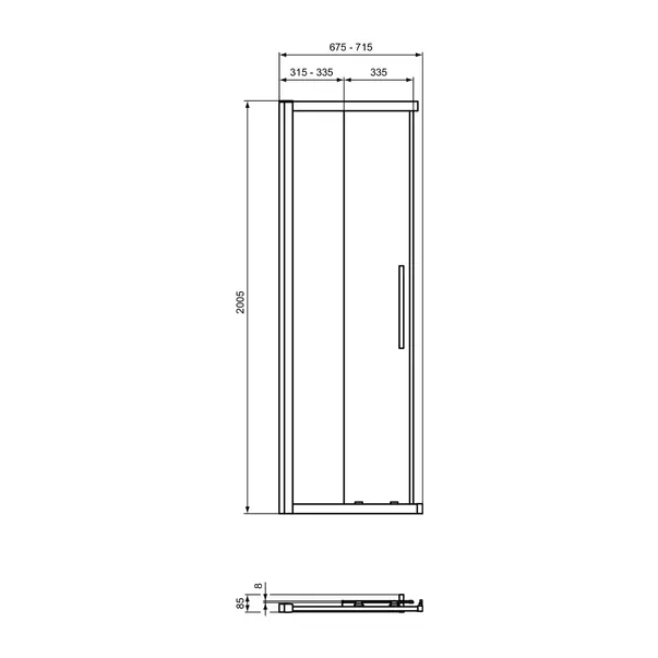 Usa de nisa culisanta Ideal Standard i.life 70 cm sticla 8 mm argintiu [4]
