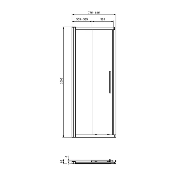 Usa de nisa culisanta Ideal Standard i.life 80 cm sticla 8 mm argintiu [5]