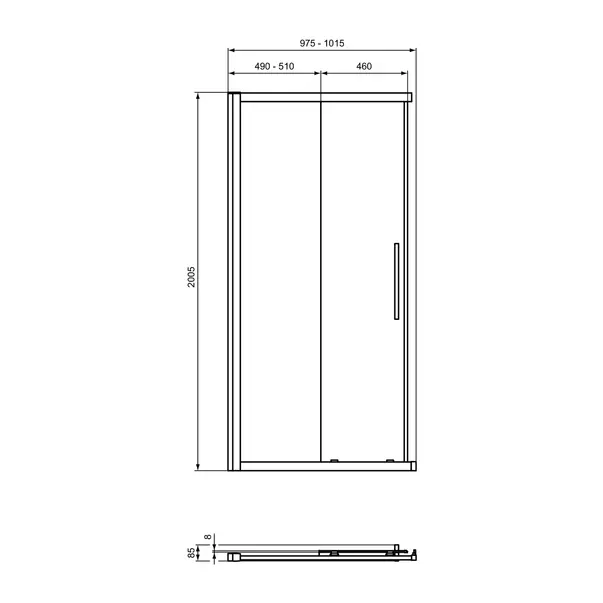 Usa de nisa culisanta Ideal Standard i.life 100 cm sticla 8 mm argintiu [4]