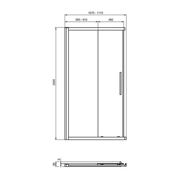 Usa de nisa culisanta Ideal Standard i.life 110 cm sticla 8 mm argintiu [4]