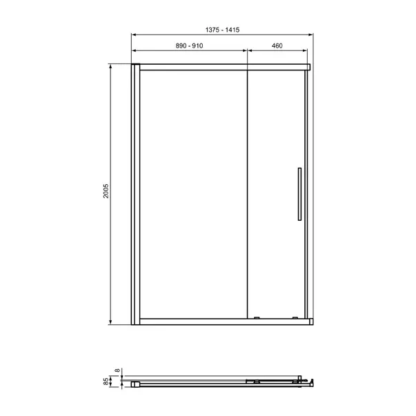 Usa de nisa culisanta Ideal Standard i.life 140 cm sticla 8 mm argintiu [4]