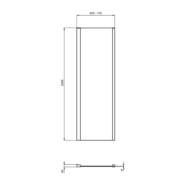 Perete lateral Ideal Standard i.life 70 cm sticla 8 mm argintiu [5]