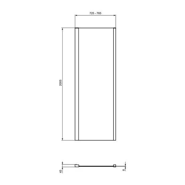 Perete lateral Ideal Standard i.life 75 cm sticla 8 mm argintiu [4]