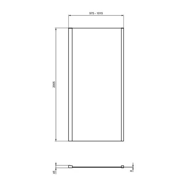 Perete lateral Ideal Standard i.life 100 cm sticla 8 mm argintiu [5]