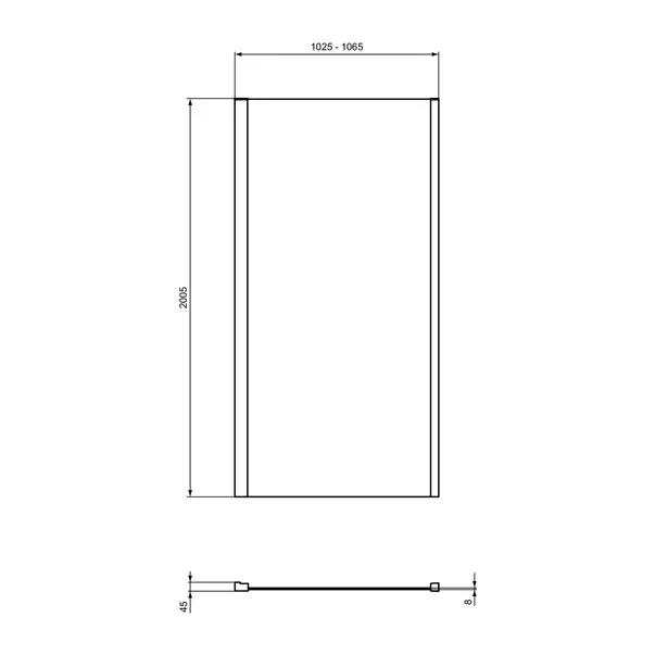 Perete lateral Ideal Standard i.life 105 cm sticla 8 mm argintiu [5]