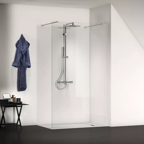 Paravan de dus - Paravan de dus tip Walk-in Ideal Standard i.life 120x200 cm sticla 8 mm dublu acces argintiu