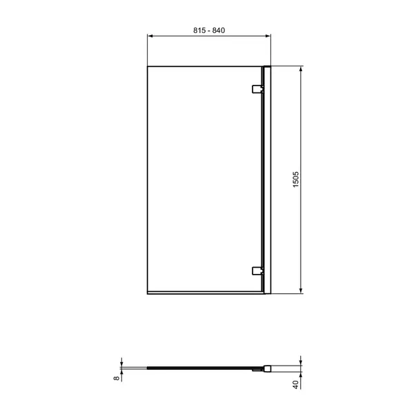 Paravan de cada batant Ideal Standard i.life 82x150 cm sticla 8 mm argintiu dreapta [4]
