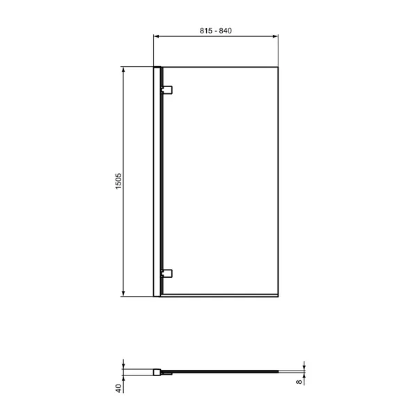 Paravan de cada batant Ideal Standard i.life 82x150 cm sticla 8 mm argintiu stanga [4]