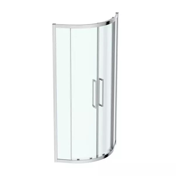 Cabina de dus semirotunda Ideal Standard i.life cu 2 usi culisante 80x80 argintiu [3]