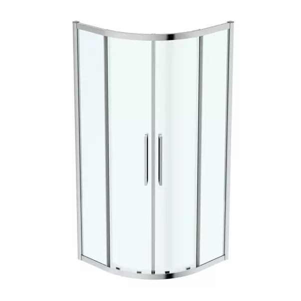 Cabina de dus semirotunda Ideal Standard i.life cu 2 usi culisante 90x90 argintiu [2]