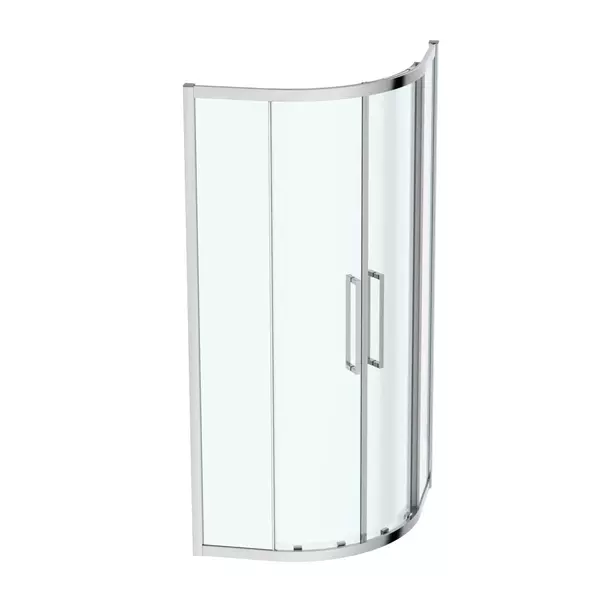 Cabina de dus semirotunda Ideal Standard i.life cu 2 usi culisante 90x90 argintiu [4]