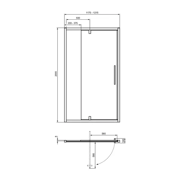 Usa de nisa pivotanta Ideal Standard i.life 120 cm sticla 8 mm argintiu [4]
