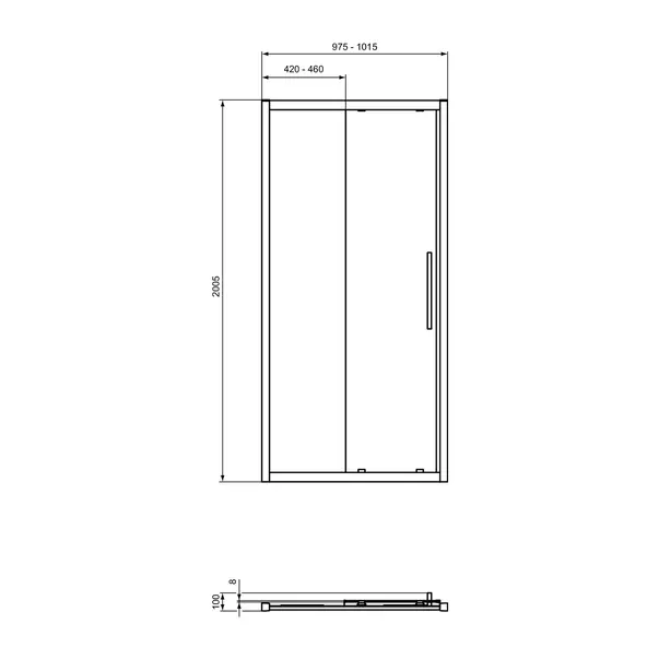 Usa de nisa glisanta Ideal Standard i.life 100 cm sticla 8 mm argintiu [4]