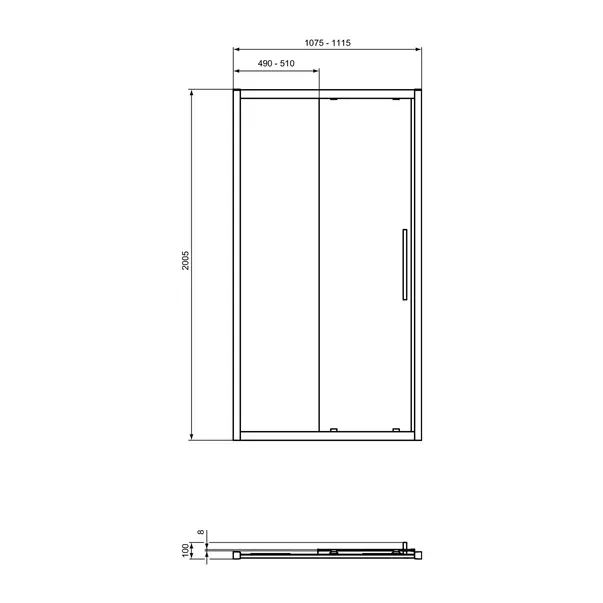 Usa de nisa glisanta Ideal Standard i.life 110 cm sticla 8 mm argintiu [4]