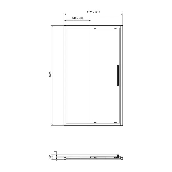 Usa de nisa glisanta Ideal Standard i.life 120 cm sticla 8 mm argintiu [5]