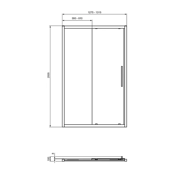 Usa de nisa glisanta Ideal Standard i.life 130 cm sticla 8 mm argintiu [4]