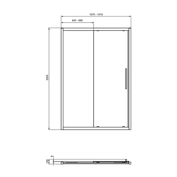 Usa de nisa glisanta Ideal Standard i.life 140 cm sticla 8 mm argintiu [4]