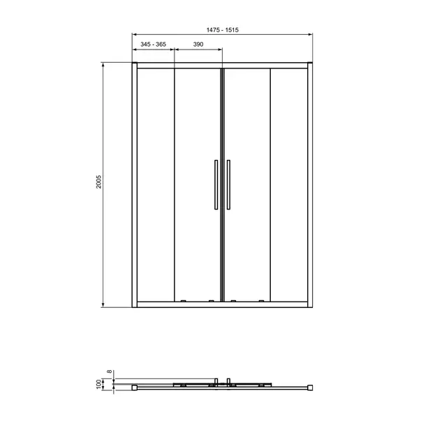 Usa de nisa glisanta Ideal Standard i.life 150 cm sticla 8 mm argintiu [4]