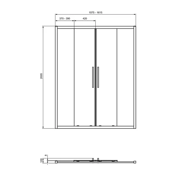 Usa de nisa glisanta Ideal Standard i.life 160 cm sticla 8 mm argintiu [5]