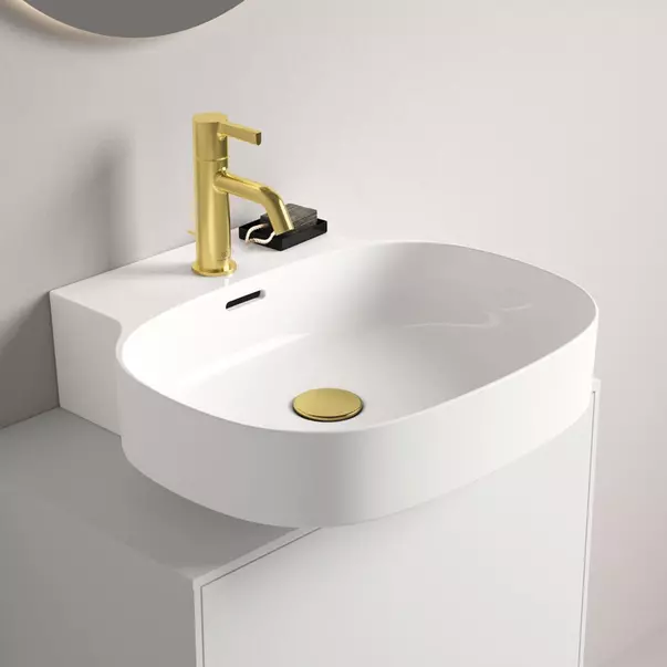 Lavoare pe perete - Lavoar suspendat Ideal Standard Atelier Linda-X cu orificiu baterie si preaplin 50 cm alb lucios