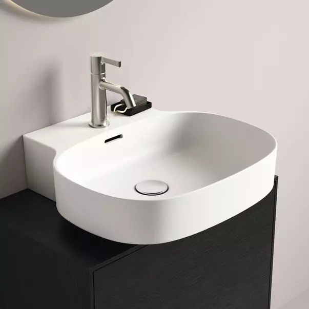 Lavoar suspendat Ideal Standard Atelier Linda-X cu orificiu baterie si preaplin 50 cm alb mat [2]
