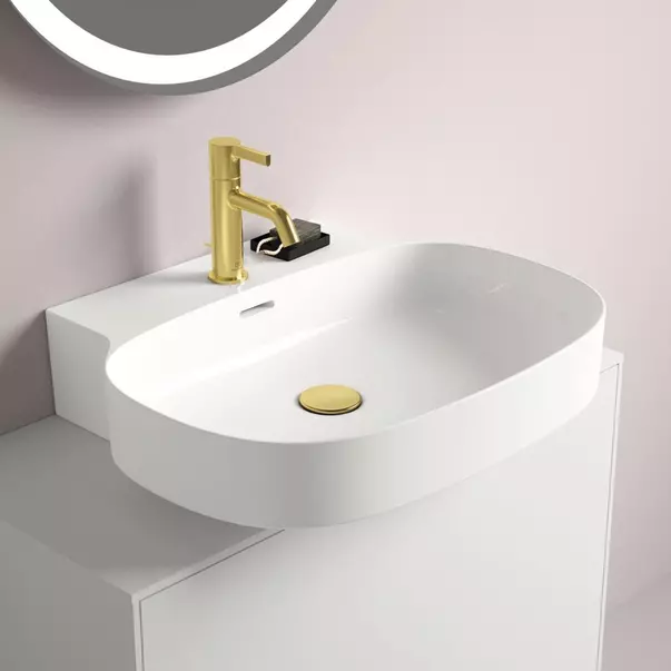 Lavoar suspendat Ideal Standard Atelier Linda-X cu orificiu baterie si preaplin 60 cm alb mat [2]