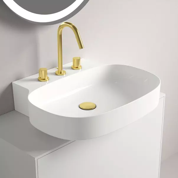 Lavoar suspendat Ideal Standard Atelier Linda-X cu 3 orificii baterie alb lucios 60 cm [3]