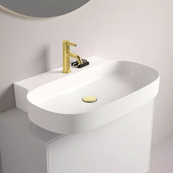Lavoar suspendat Ideal Standard Atelier Linda-X cu orificiu baterie 75 cm alb lucios [2]