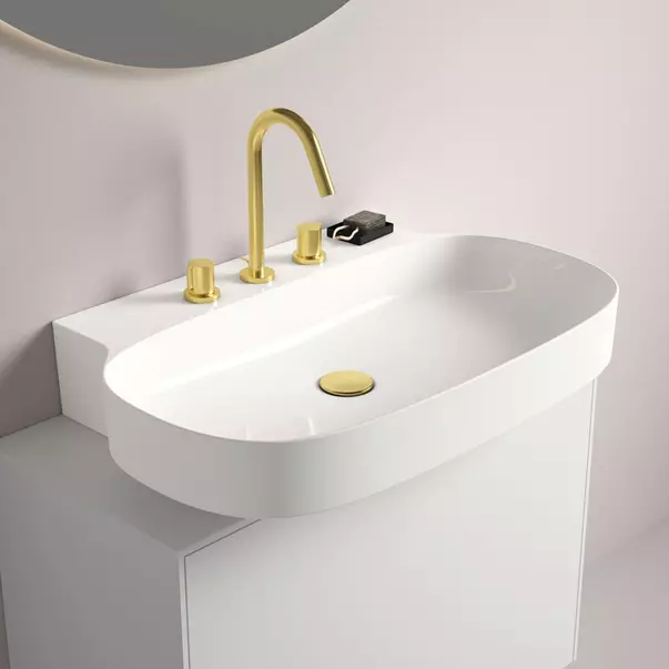 Lavoar suspendat Ideal Standard Atelier Linda-X alb lucios 75 cm cu 3 orificii baterie [2]