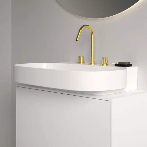 Lavoar suspendat Ideal Standard Atelier Linda-X alb lucios 75 cm cu 3 orificii baterie [4]