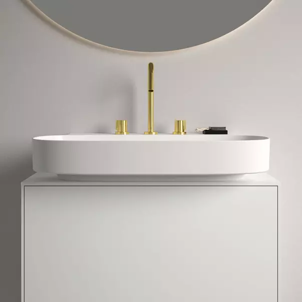 Lavoar suspendat Ideal Standard Atelier Linda-X alb lucios 75 cm cu 3 orificii baterie [6]