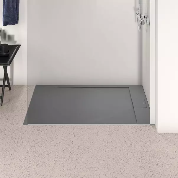 Cadita de dus dreptunghiulara Ideal Standard i.life Ultra Flat S gri asfaltic 120x80 cm [2]